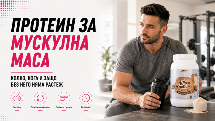 Протеин за мускулна маса: колко, кога и защо без него няма растеж
