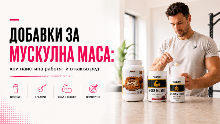 Добавки за мускулна маса: кои наистина работят и в какъв ред