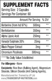 Trained by JP In-Sure | with Berberine and Benfotiamine - 120 caps