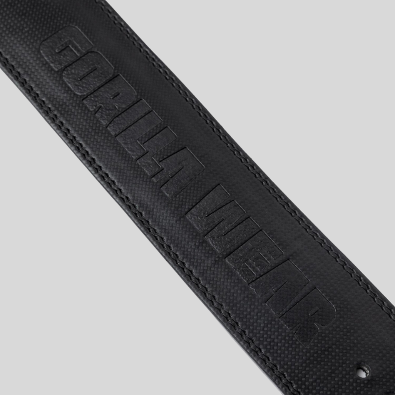 Трибойски кожен колан с карбоново покритие Gorilla Wear 4 Inch Carbon Leather Lever Belt – Black