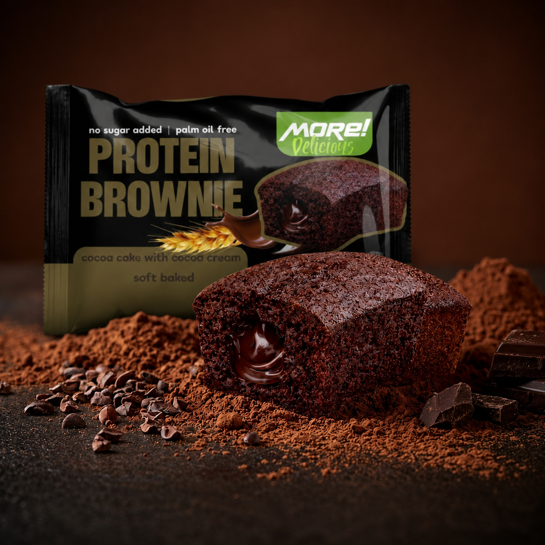 Протеиново брауни без захар 40 г - MORE Delicious Protein Brownie