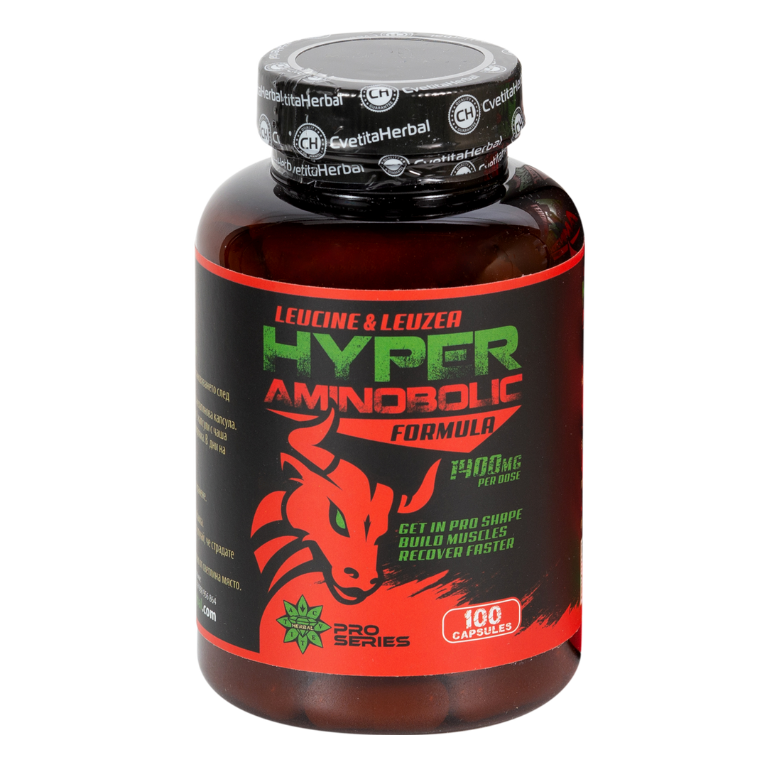 Cvetita Herbal Hyper Aminobolic – Левцин и левзея (100 капсули)