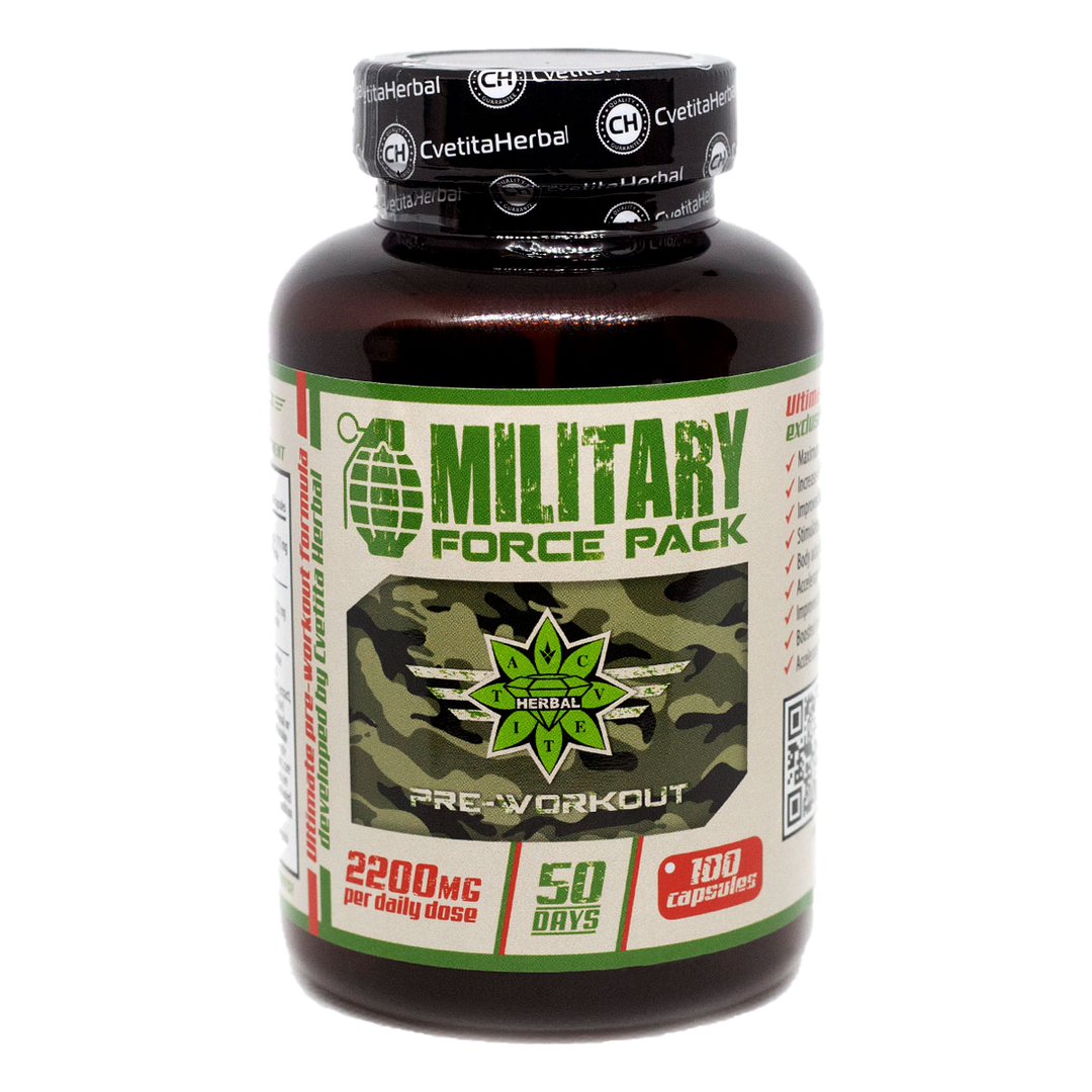 Cvetita Herbal Military Force Pack 100 капсули х 1100 mg — опаковка