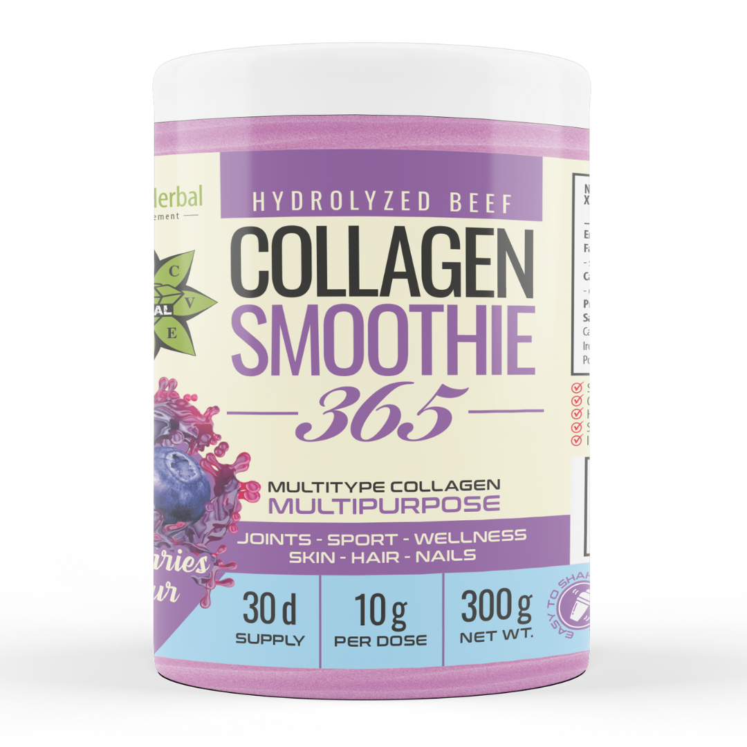 Cvetita Herbal Collagen Smoothie 365 с боровинка – хидролизиран телешки колаген с витамин C, 300 g