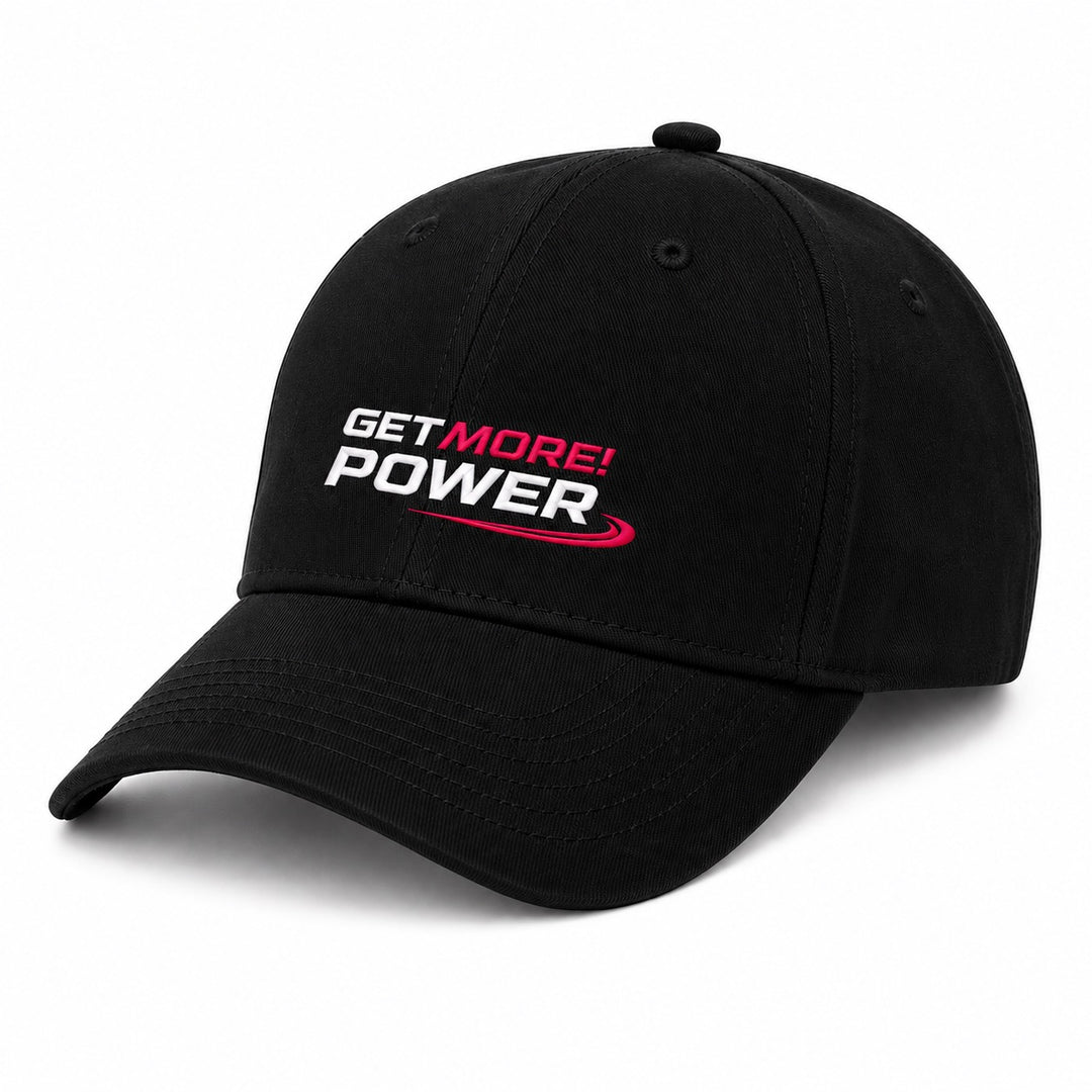 Черна унисекс спортна шапка Get More Power Signature Cap с бродирано лого