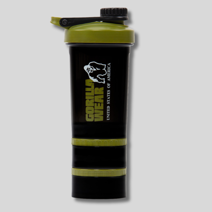 Шейкър с кутии за хапчета и пудри Shaker 2 GO – Black/Army Green