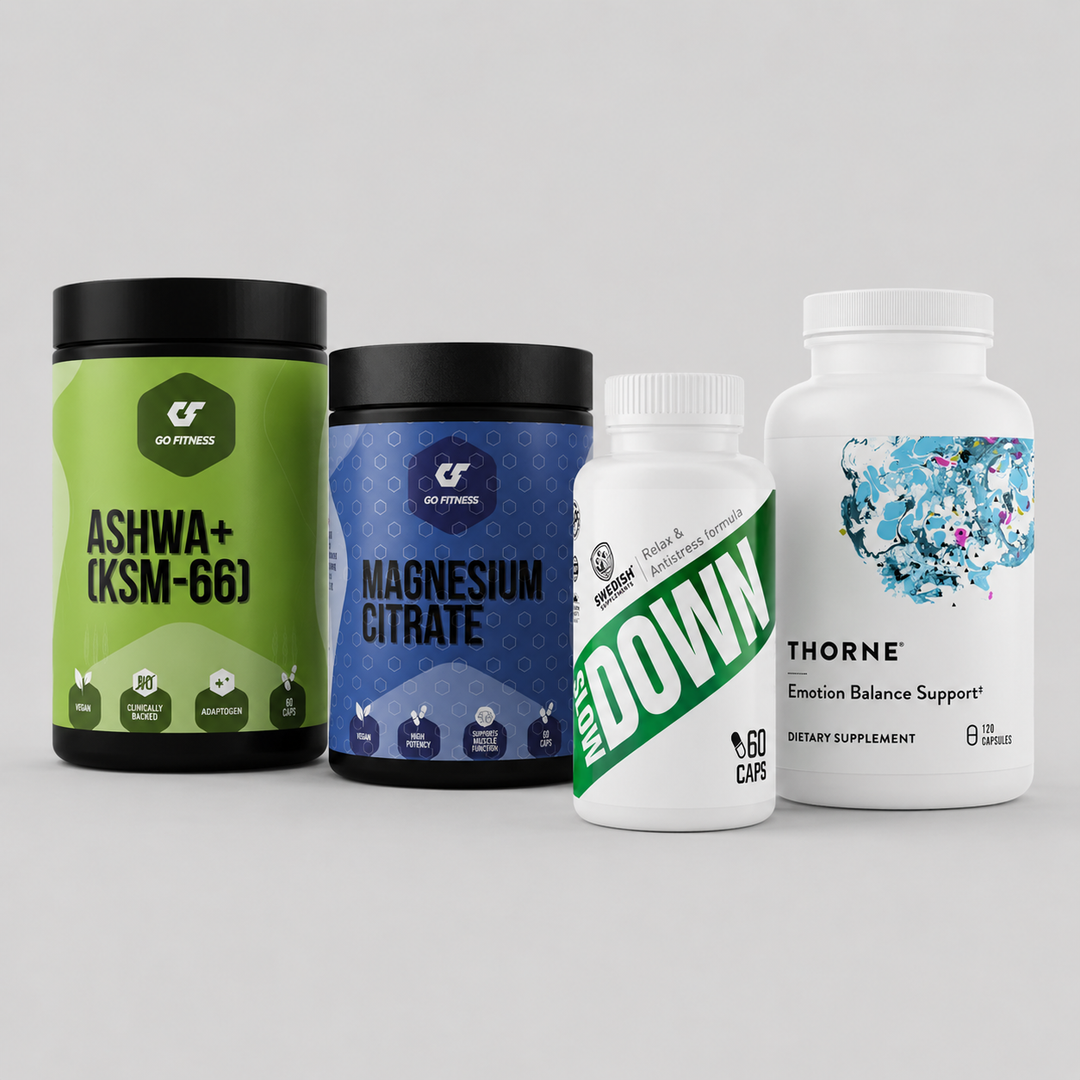 Протокол Анти-Стрес — Ниво 3 (ADVANCED) с Ashwa+ KSM-66, Magnesium Citrate, Moodwin и Thorne Emotion Balance Support за подпомагане на нервната система, устойчивостта към стрес и емоционалния баланс