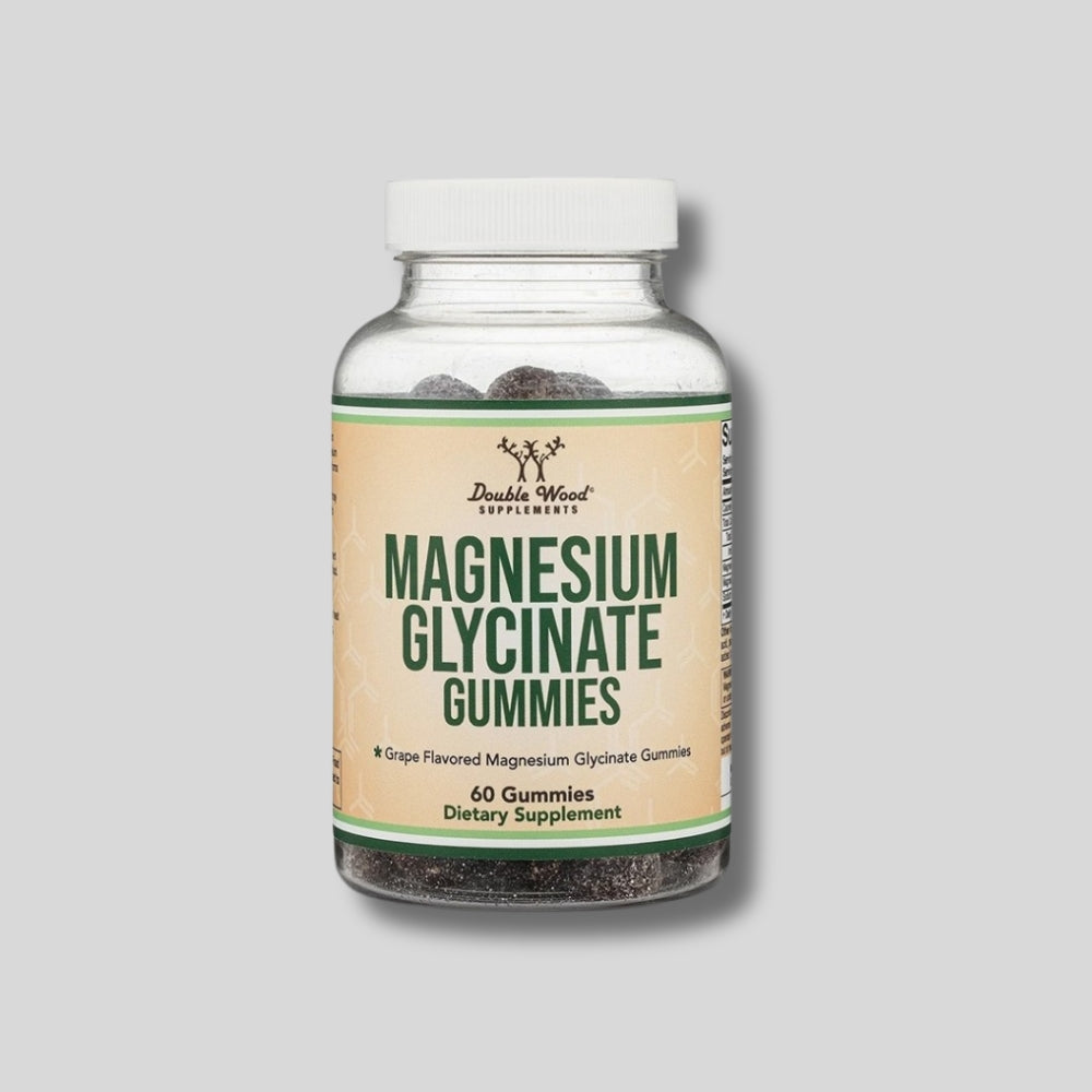 Double Wood - Магнезий Бисглицинат 60 mg – Срещу Умора, Стрес и Мускулни Крампи - 60 желирани таблетки - GetMorePower.bg