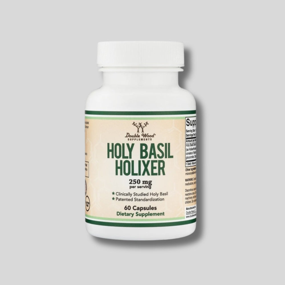 Double Wood - Holy Basil (Tulsi) / Свещен Босилек 250 mg – Антистрес, Добро Настроение и Нервен Баланс - GetMorePower.bg