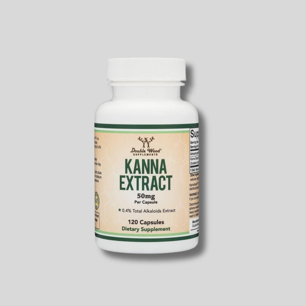 Double Wood - Kanna 50 mg – Спокойствие, Добро Настроение и Баланс на Нервната Система - 120 капсули за 4 месеца прием - GetMorePower.bg