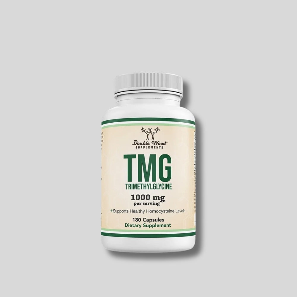 Double Wood - TMG (Триметилглицин) 500 mg – Подкрепа за Сърцето, Енергията и Метилирането - 500 mg, 180 капсули - GetMorePower.bg