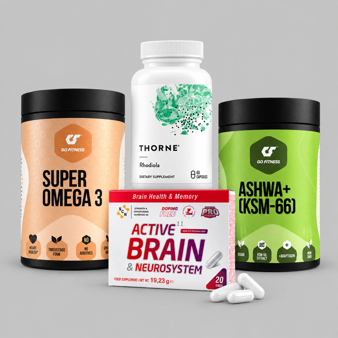 Протокол Енергия & Фокус Ниво 3 ADVANCED със SCN Active Brain Neurosystem, Thorne Rhodiola, GO FITNESS Ashwa+ KSM-66 и Super Omega 3