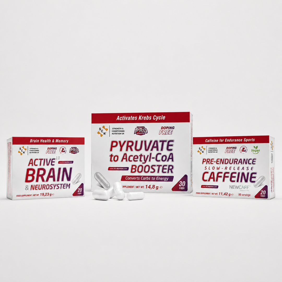Протокол Енергия & Фокус — Ниво 2 (STANDARD) с Active Brain, Pyruvate to Acetyl-CoA Booster и Pre-Endurance Caffeine