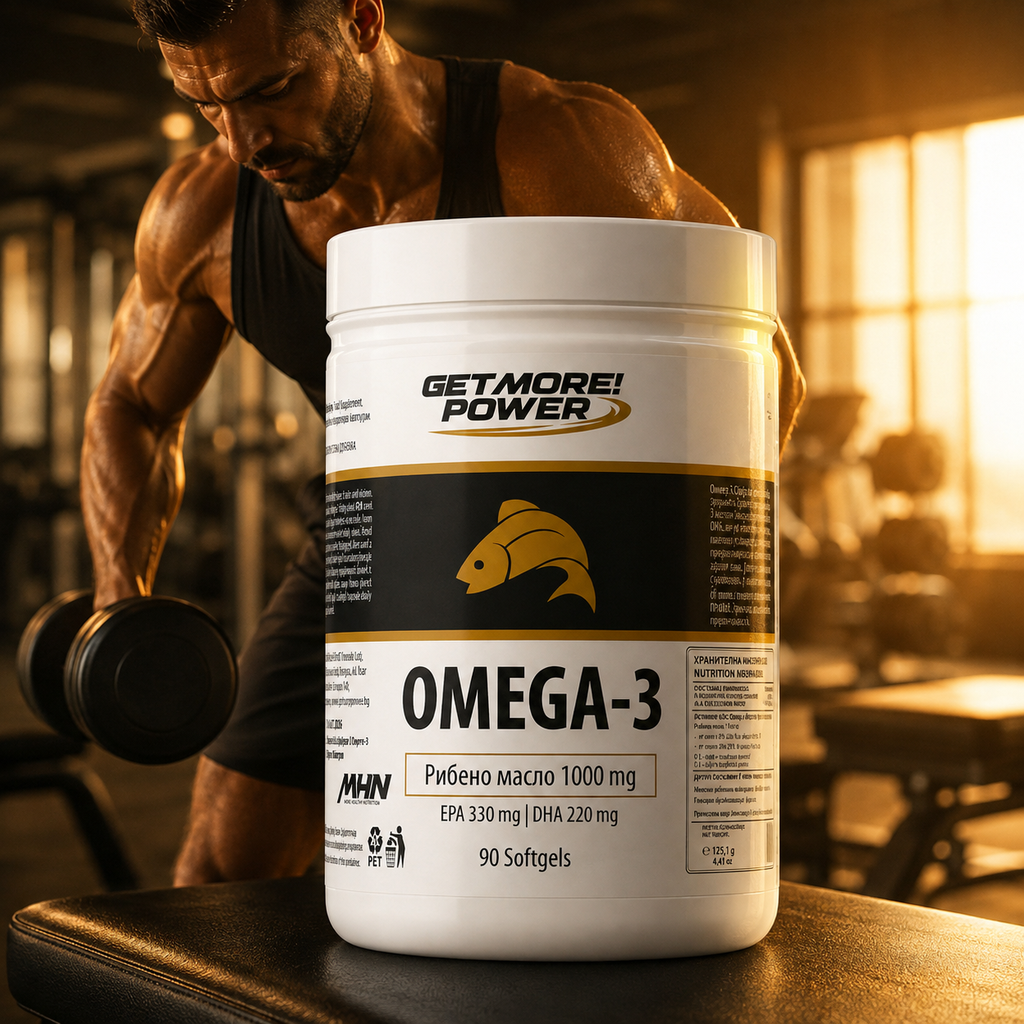 GET MORE! POWER Омега-3 | Fish Oil Omega-3 1000 mg – EPA 330 mg + DHA 220 mg – 90 капсули