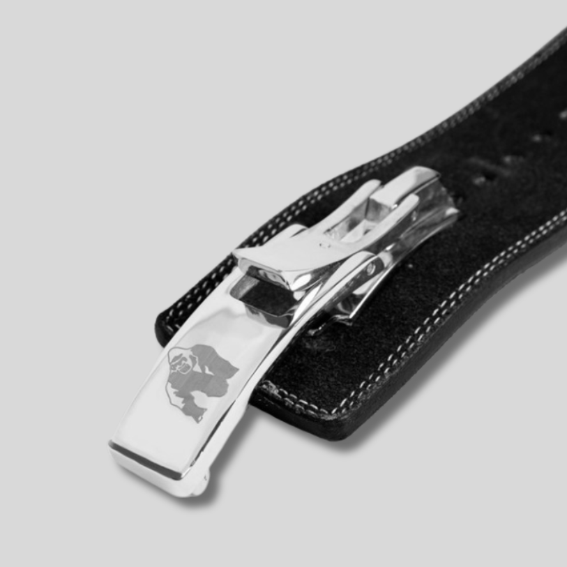 GORILLA WEAR Трибойски кожен колан с лостов механизъм 4 Inch Leather Lever Belt – Black - GetMorePower.bg