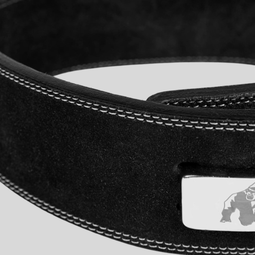 GORILLA WEAR Трибойски кожен колан с лостов механизъм 4 Inch Leather Lever Belt – Black - GetMorePower.bg