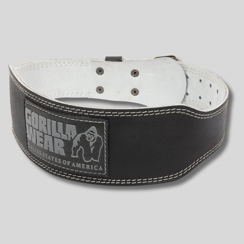 GORILLA WEAR Кожен колан 4 Inch Padded Leather Belt – Black/Gray - GetMorePower.bg