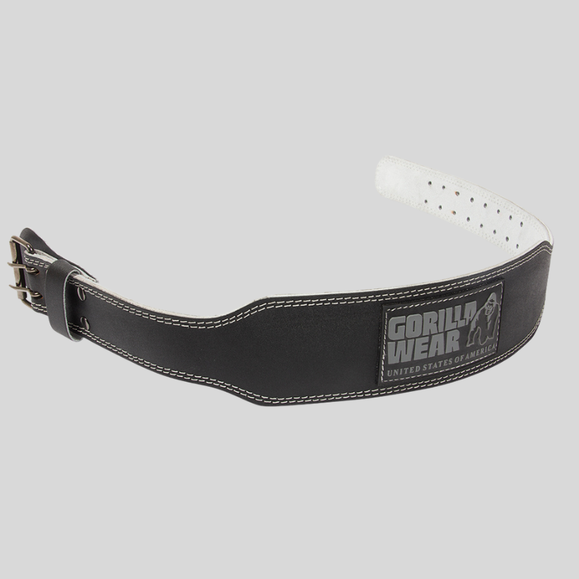GORILLA WEAR Кожен колан 4 Inch Padded Leather Belt – Black/Gray - GetMorePower.bg