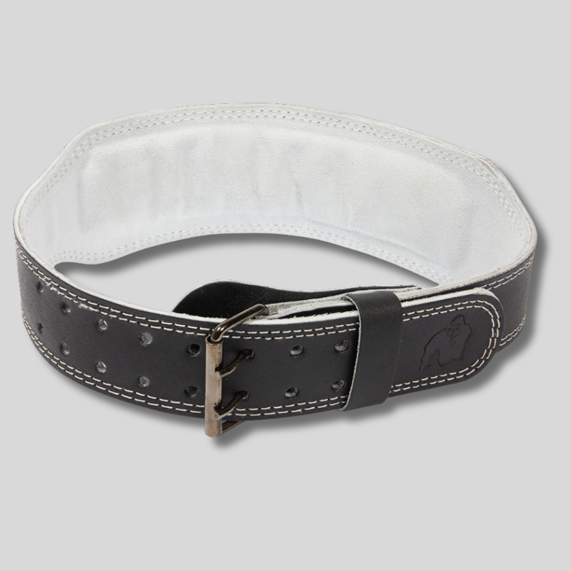 GORILLA WEAR Кожен колан 4 Inch Padded Leather Belt – Black/Gray - GetMorePower.bg