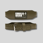 GORILLA WEAR Кожен колан 4 Inch Padded Leather Lifting Belt – Army Green - GetMorePower.bg