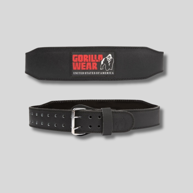 GORILLA WEAR Кожен колан 4 Inch Padded Leather Lifting Belt – Black/Red - GetMorePower.bg