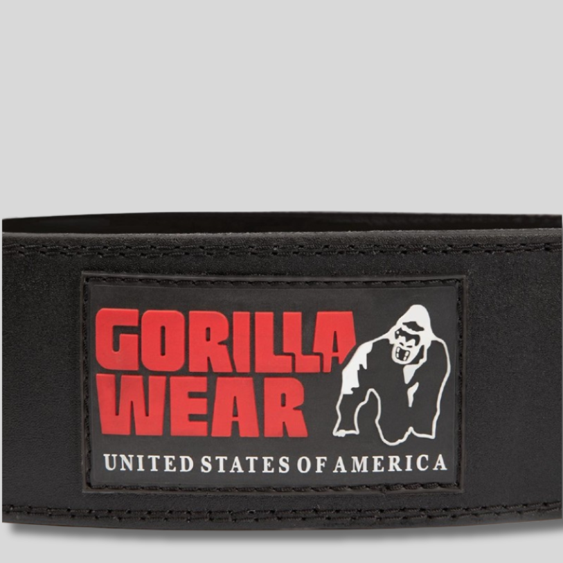 GORILLA WEAR Кожен колан 4 Inch Padded Leather Lifting Belt – Black/Red - GetMorePower.bg