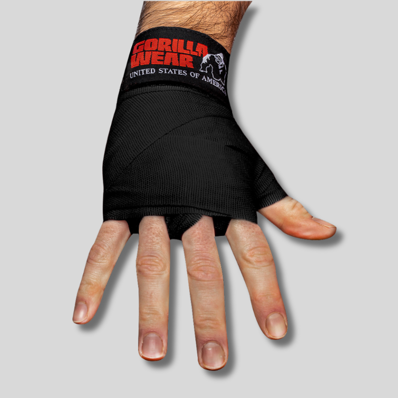 GORILLA WEAR Бинтове бокс Boxing Hand Wraps – Black – 2.5m-3m-4m - GetMorePower.bg