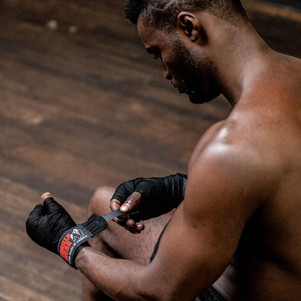 GORILLA WEAR Бинтове бокс Boxing Hand Wraps – Black – 2.5m-3m-4m - GetMorePower.bg