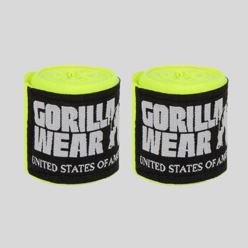 GORILLA WEAR Бинтове бокс Boxing Hand Wraps – Yellow – 2.5m-3m-4m - GetMorePower.bg