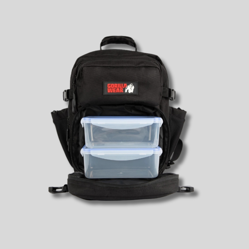GORILLA WEAR Раница с кутии за храна и охладител Clyde Meal Prep Backpack – Black - GetMorePower.bg
