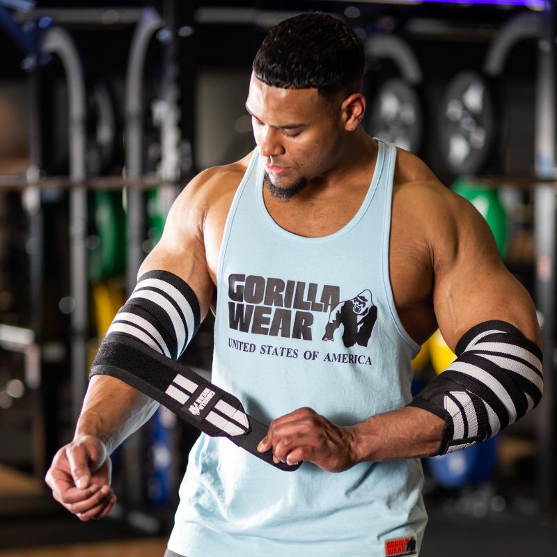 GORILLA WEAR Ластични бинтове за лакти Elbow Wraps – Black/White - GetMorePower.bg