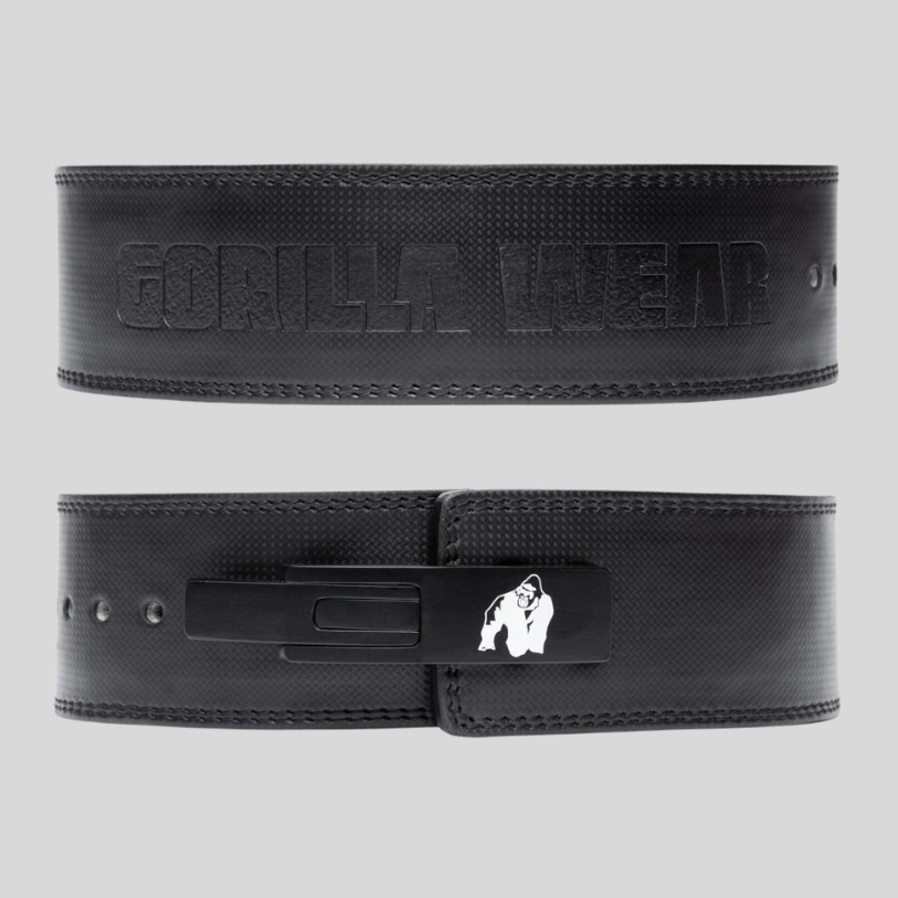 GORILLA WEAR Трибойски кожен колан с карбоново покритие Gorilla Wear 4 Inch Carbon Leather Lever Belt – Black - GetMorePower.bg