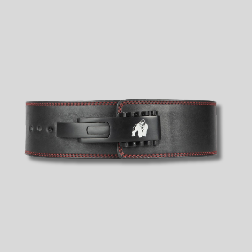 GORILLA WEAR Премиум трибойски колан с лостов механизъм Gorilla Wear 4 Inch Premium Leather Lever Belt – Black - GetMorePower.bg