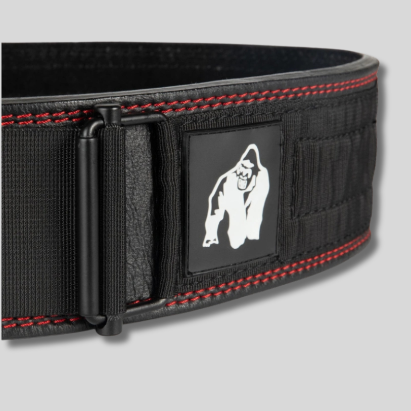 GORILLA WEAR Премиум кожен колан с велкро закопчаване Gorilla Wear 4 Inch Premium Leather Lifting Belt – Black - GetMorePower.bg