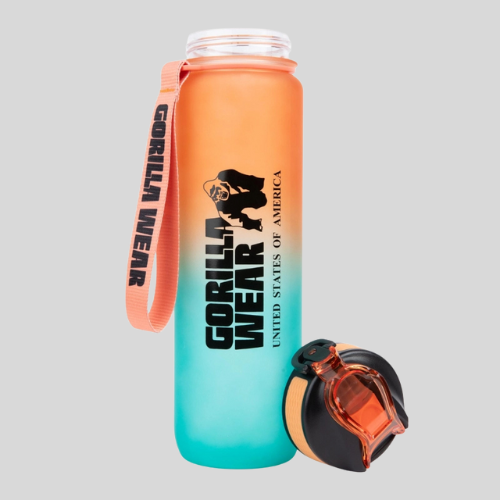 GORILLA WEAR Gradient Water Bottle 1000ML – Green/Orange - GetMorePower.bg
