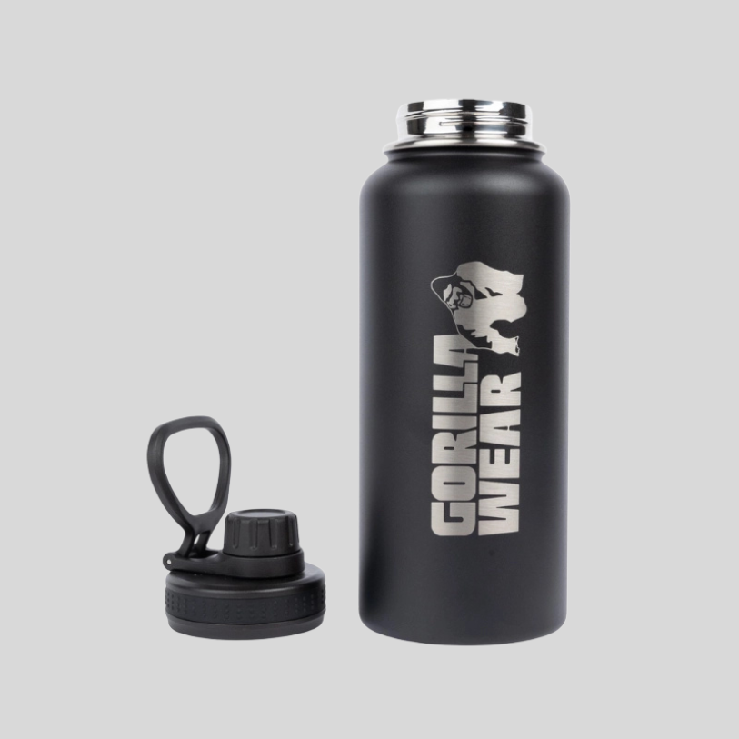 GORILLA WEAR Термос от неръждаема стомана Insulated Stainless Steel Water Bottle 1000ML – Black - GetMorePower.bg