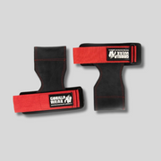 GORILLA WEAR Накитници с гумирана подложка Lifting Grips – Black/Red - GetMorePower.bg
