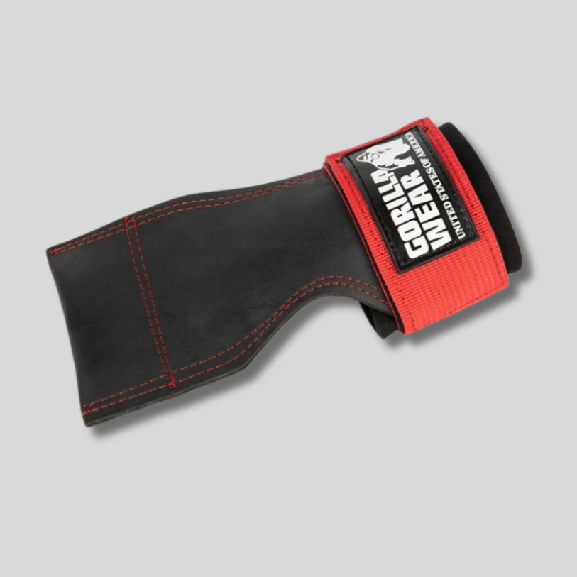 GORILLA WEAR Накитници с гумирана подложка Lifting Grips – Black/Red - GetMorePower.bg