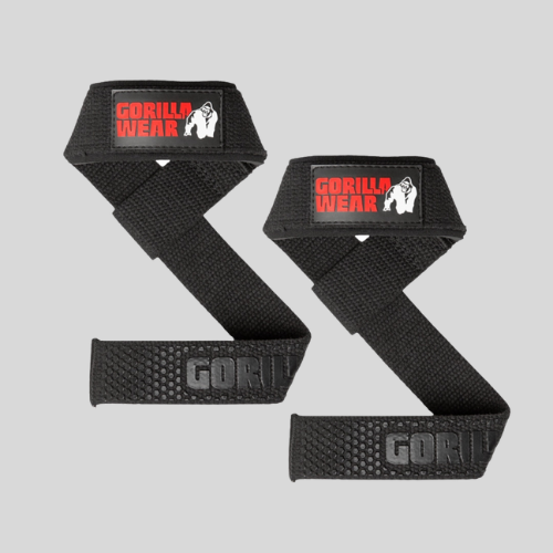GORILLA WEAR Противоплъзгащи фитили Padded Silicone Lifting Straps – Black - GetMorePower.bg