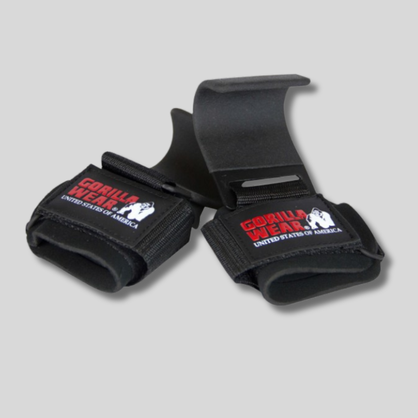 GORILLA WEAR Стоманени куки с накитник Weight Lifting Hooks Black - GetMorePower.bg