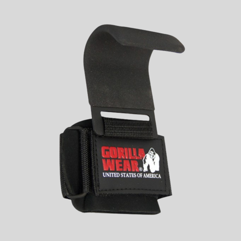 GORILLA WEAR Стоманени куки с накитник Weight Lifting Hooks Black - GetMorePower.bg