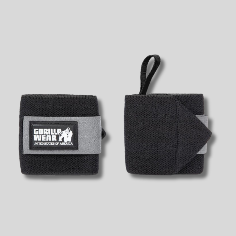 GORILLA WEAR Ластични бинтове за китки Wrist Wraps BASIC – Black/Gray - GetMorePower.bg