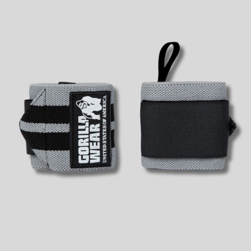 GORILLA WEAR Ластични бинтове за китки Wrist Wraps PRO – Gray/Black - GetMorePower.bg