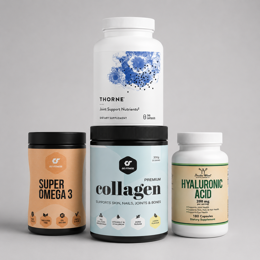 Протокол Стави & Сухожилия — Ниво 3 (ADVANCED) с Premium Collagen, Super Omega 3, Thorne Joint Support Nutrients и Hyaluronic Acid за поддържане на ставите, сухожилията, хрущялите и съединителната тъкан