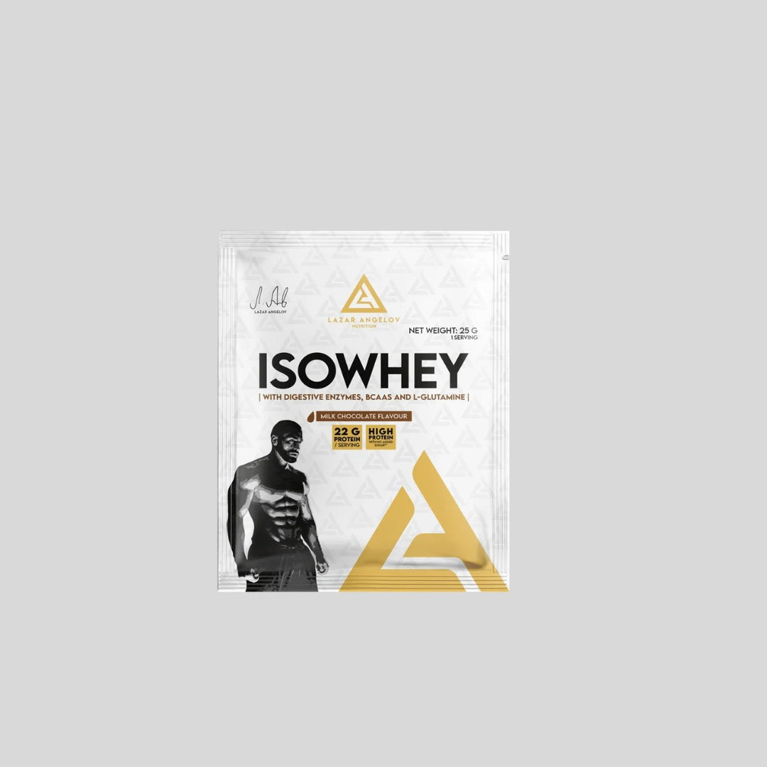 Lazar Angelov Nutrition IsoWhey | Whey Protein Isolate with Digestive Enzymes, BCAA & Glutamine - GetMorePower.bg