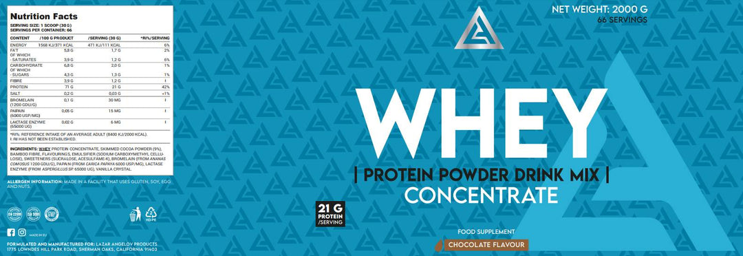 Lazar Angelov Nutrition LA Whey Protein Concentrate | Premium Drink Mix - GetMorePower.bg