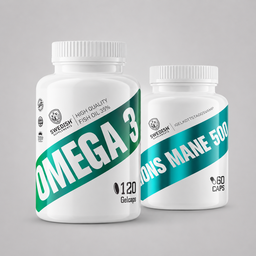 Протокол Памет & Концентрация — Ниво 1 (BASIC) с Lion's Mane 500 и Omega 3 за подпомагане на паметта, концентрацията, фокуса и когнитивната функция