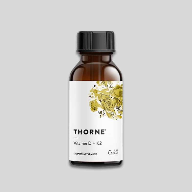 Thorne Vitamin D+ K2/ Витамин D3 500 IU  + K2 100 µg x 30 ml капки - GetMorePower.bg