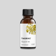 Thorne Vitamin D+ K2/ Витамин D3 500 IU  + K2 100 µg x 30 ml капки - GetMorePower.bg