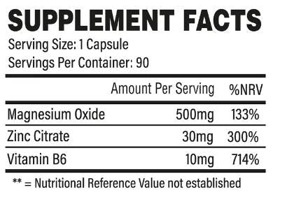 Trained by JP ZMA | Zinc, Magnesium & B6 - 90 caps - GetMorePower.bg